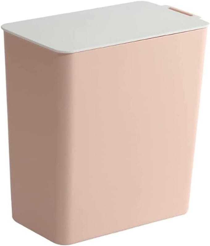 Mini Prullenbak - Opbergemmer Desktop - Bureau Organisatie - Effen Kleur - Compact Formaat - Roze