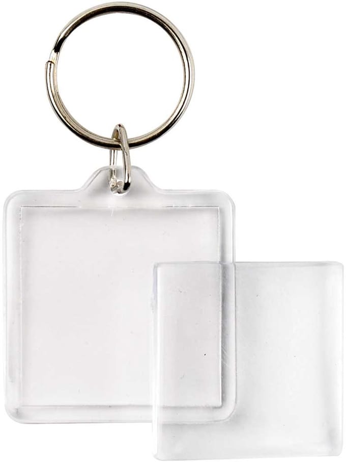 Sleutelhanger, afm 40x40 mm, 25 stuk/ 1 doos