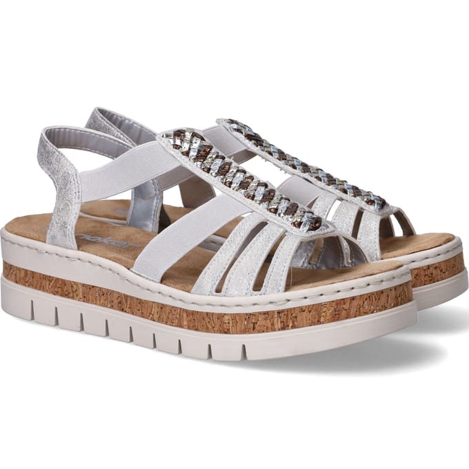 Rieker Sandalen - Dames - Zilver - Maat:41
