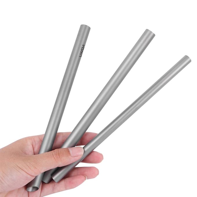 Lixada Super Light Titanium Drinkrietje Buiten Thuis Drinkbuis B2 gray