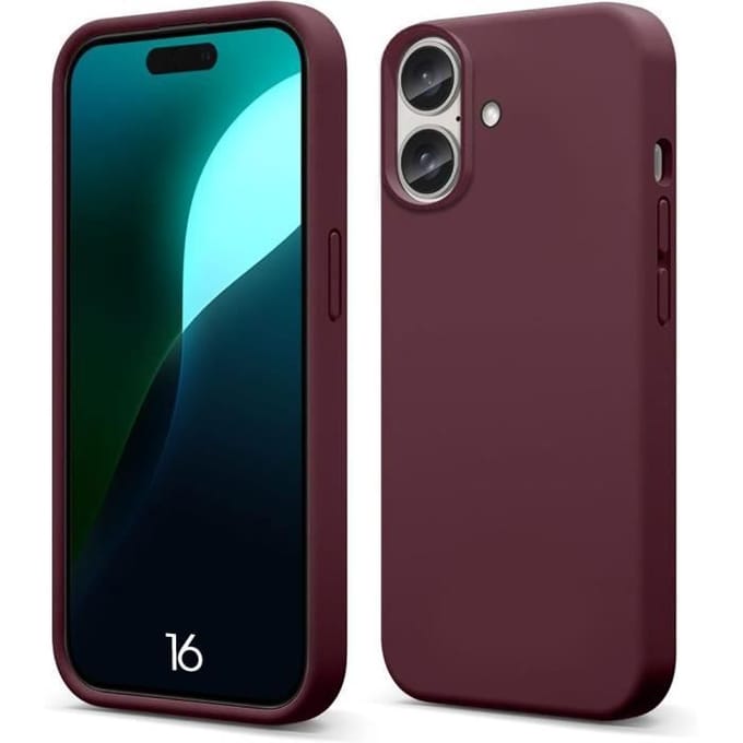Beschermhoes - BOOLING - voor iPhone 16 - Flexibel - Bordeauxrood - Mat effect rood