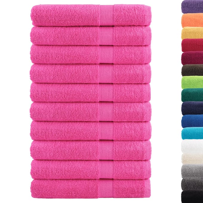vidaXL - Handdoeken - SOLUND - 10 - st - 600 - g/m² - 100x200 - cm - roze