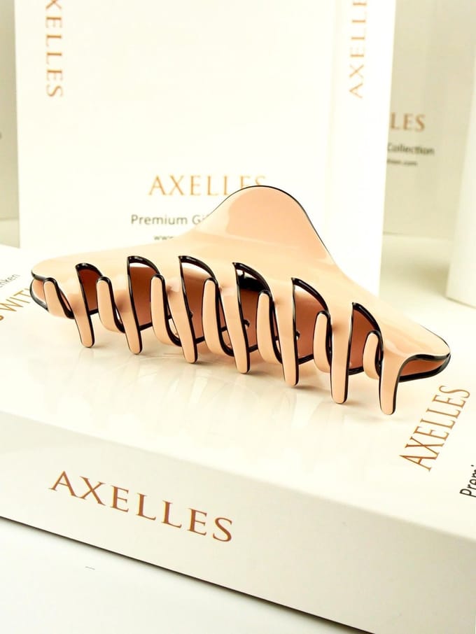 Luxe Haarklem 12 cm (Sierklem) in geschenkdoos (poeder roze)