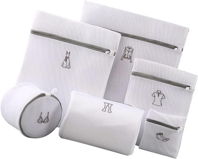 Waszak set - Kleding beschermers - Kleding wassen - Fijn gaas ontwerp - 50x40cm - Wit