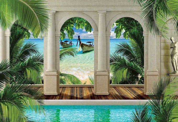 Fotobehang Tropical Beach | DEUR - 211cm x 90cm | 130g/m2 Vlies