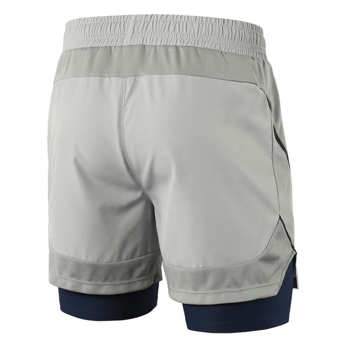 Heren 2 in 1 hardloopshorts, sneldrogend, ademend, actieve trainingsoefening S zwart