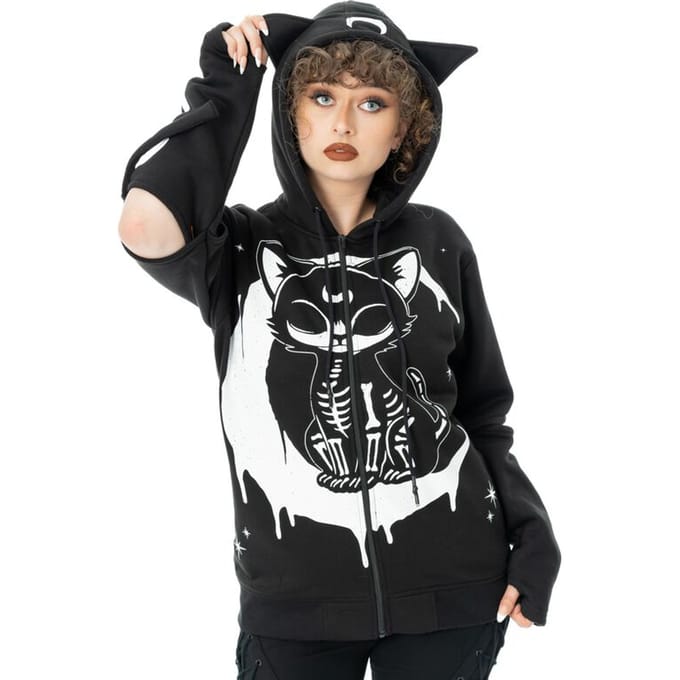 Heartless Moonlight Hood Dames Vest met capuchon - zwart - S