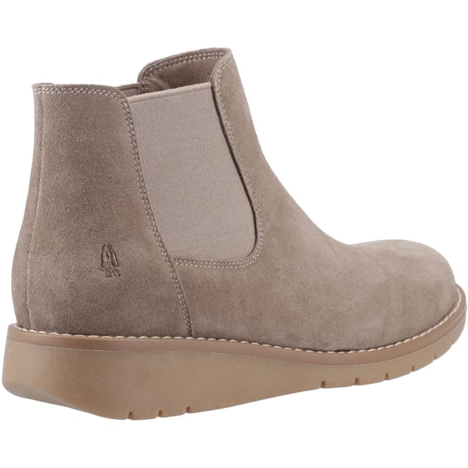 Hush Puppies Leonie Suède Dames Taupe Platte Chelsea Boots