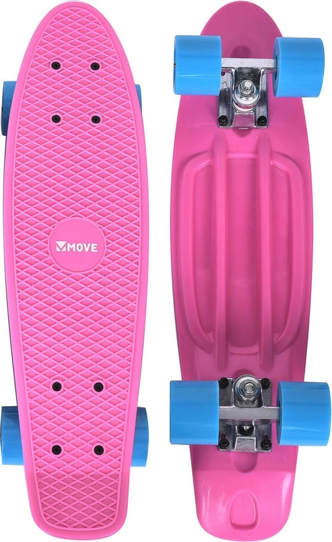 Cruiser Skateboard - Move Old School Retro Board 22 Pink - roze - 55cm