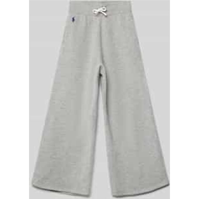 Wide leg sweatpants met logostitching