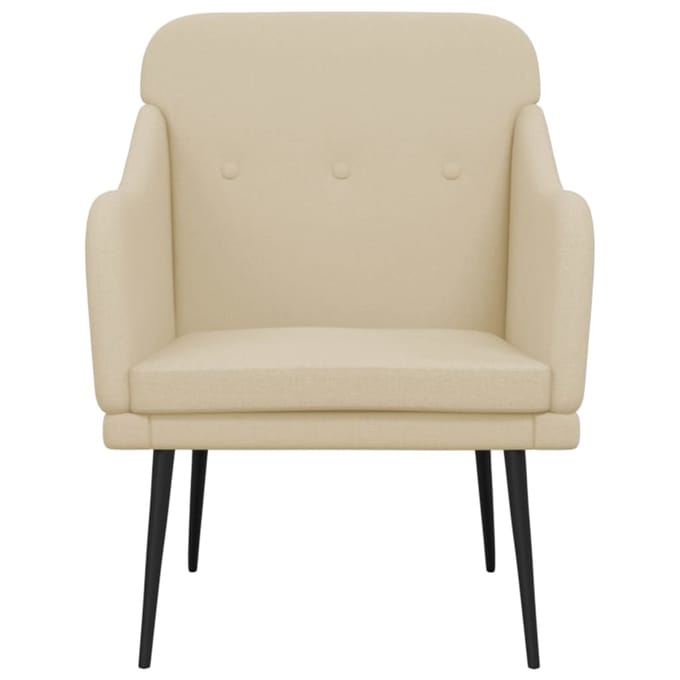vidaXL Fauteuil 63x76x80 cm stof crèmekleurig