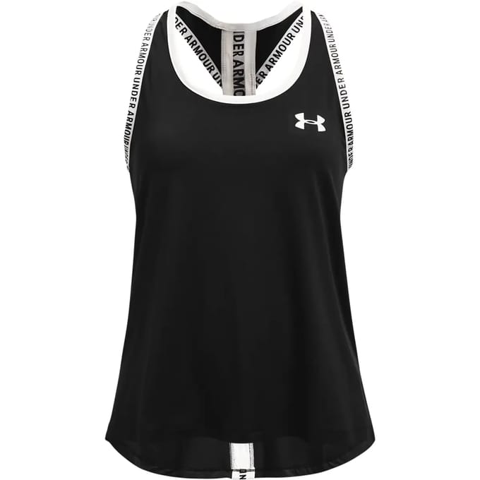 Under Armour Tech Knockout Tank-BLK Meisjes Sportshirt - Zwart - Wit