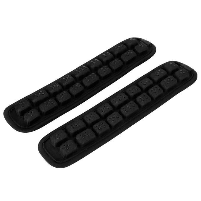 2 Pièces Coussin de Sangle d'Épaule Infrarouge Amovible Sangle de Décompression de Sac à Dos Accessoire NoirS Large black