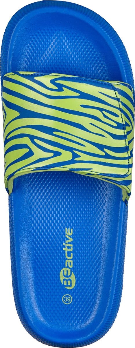 BECO dames slippers Zebra Vibes - blauw/groen - maat 41