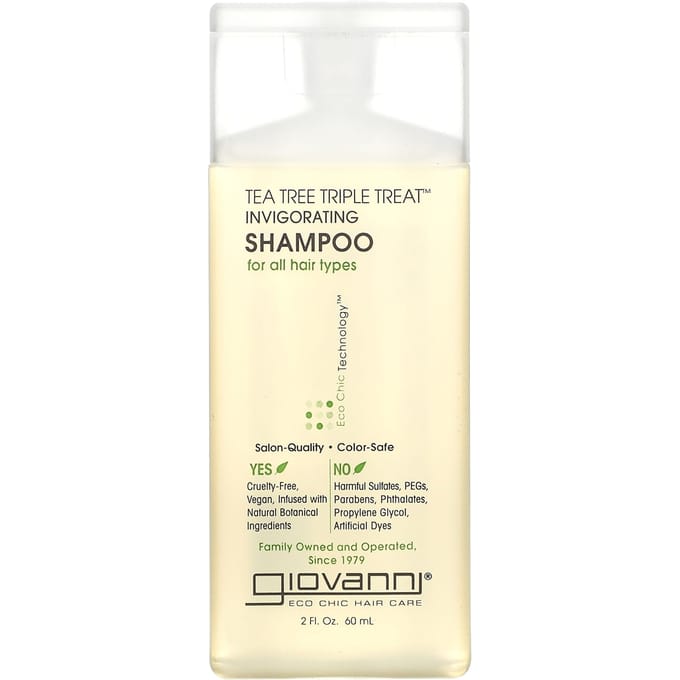 Giovanni, Tea Tree Triple Treat Invigorating Shampoo, for all hair types, 2 fl oz (60 ml)