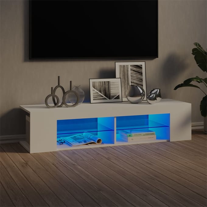 vidaXL - Tv-meubel - met - LED-verlichting - 135x39x30 - cm - wit