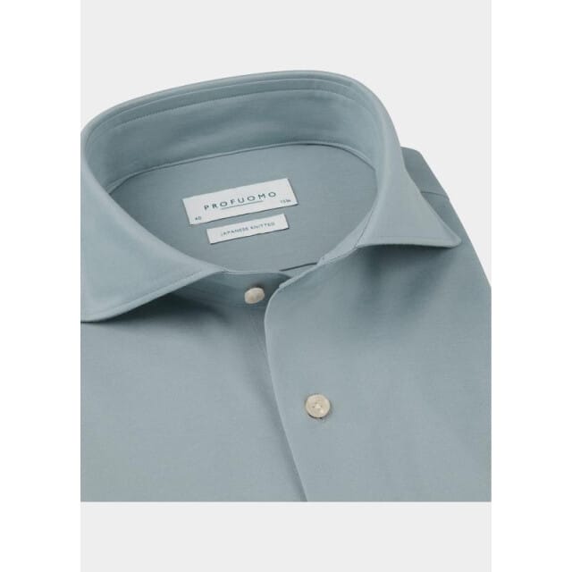 Profuomo Japanese Knitted Overhemd Light Blue - Overhemden Formeel