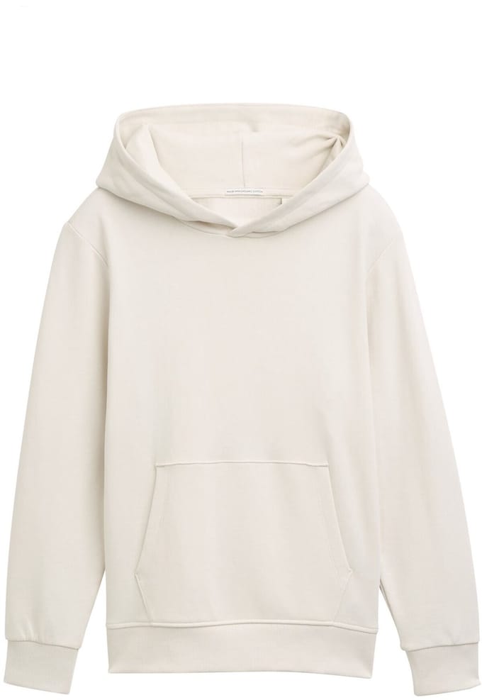 Tom Tailor - Hoodie sweatshirt met rugprint - Maat 140 - greyish white