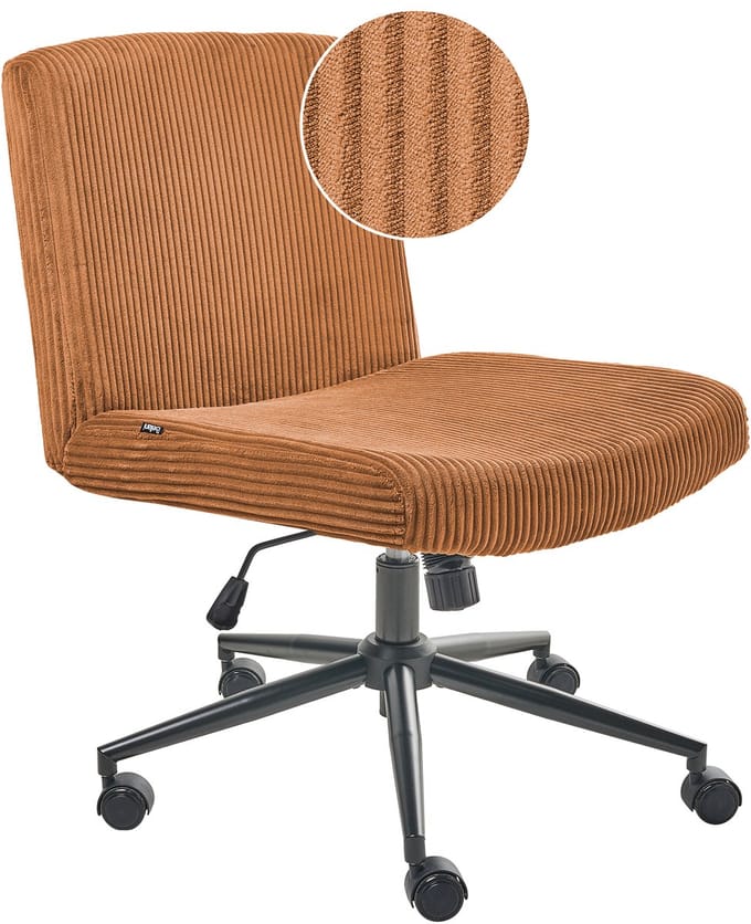 GEDDES - Bureaustoel - Goudbruin - Corduroy