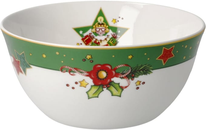 Goebel - Mary Engelbreit | Kom Love Me | Schaal - porselein - 15cm - Kerst - 2 stuks