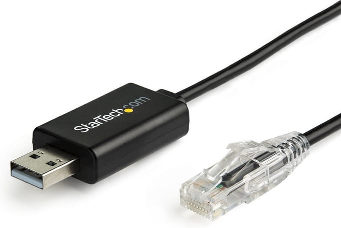 StarTech.com 6 ft. / 1.8 m Cisco USB Console Cable - USB Aan RJ45 - 460Kbps - Serial cable - 1.8 m - Zwart - Zwart - 1m