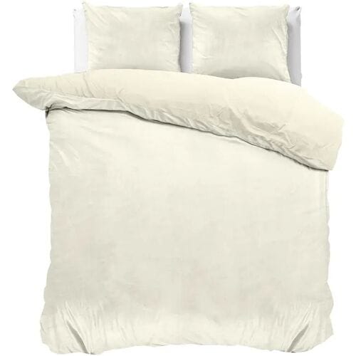 Sleeptime Velvet Touch - Dekbedovertrek - Eenpersoons - 140x200/220 + 1 kussensloop 60x70 - Creme