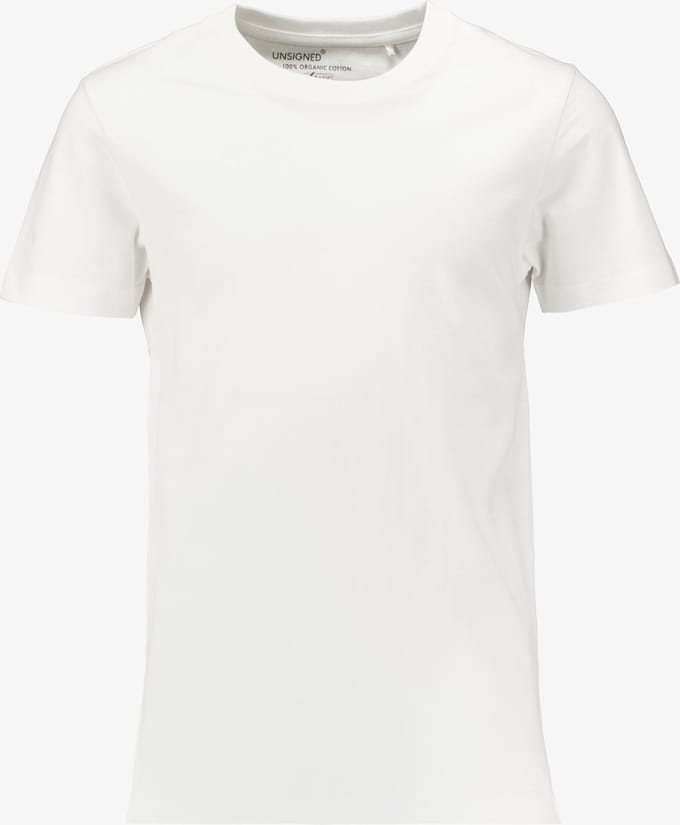 Unsigned basic jongens T-shirt wit - Maat 98/104