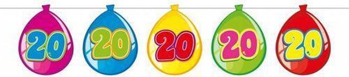 20 Jaar Birthday Ballonnen Slinger - 10 meter