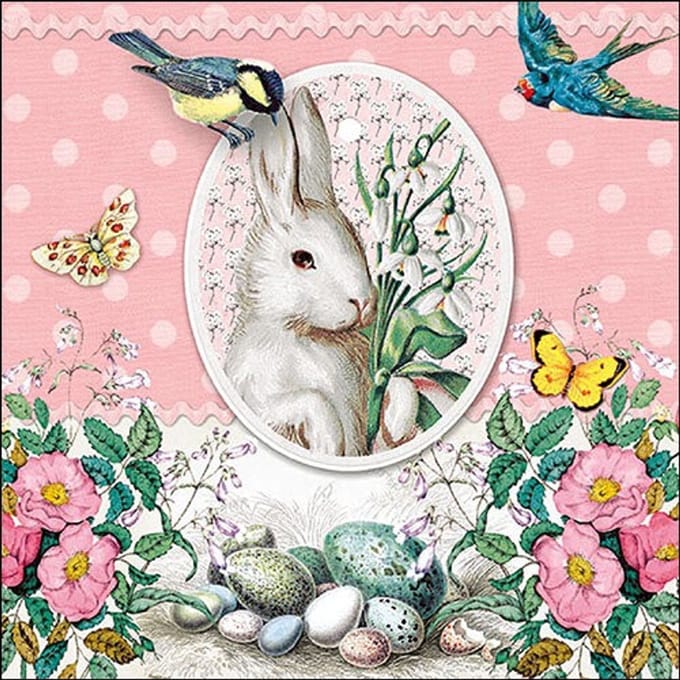 Lunch Servetten White Rabbit Rose - Ambiente - 33x33 cm