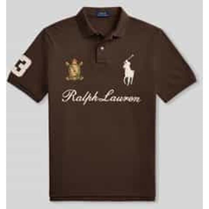 regular fit poloshirt van pure katoen met patches en stitchings