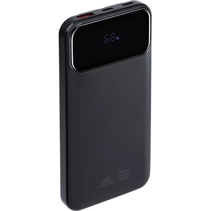 RivaCase VA2211 - Powerbank 10.000 mAh - Snellader - Display - 3 Kabels: USB-C/USB-A/Lightning