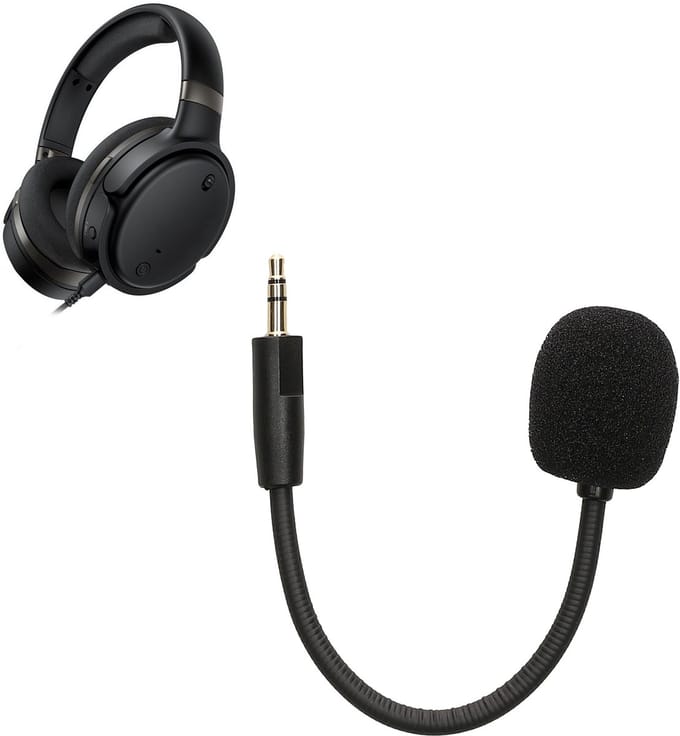 kwmobile microfoon voor gaming headset - geschikt voor Kingston Hyper X Cloud OrbitS - 10 cm - In zwart