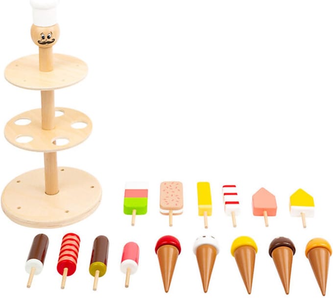 Small Foot - Wooden Luigi Ice Cream Stand 16 pcs.