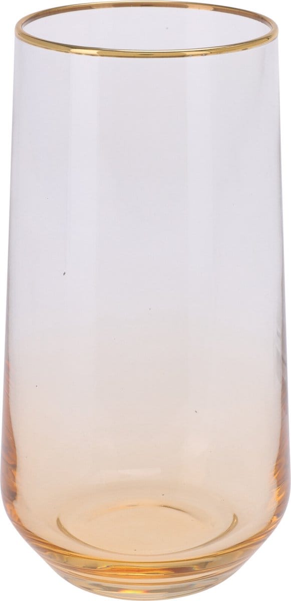 Koopman Serie - Hoge Drinkglas - 470 ml - Goud Rand - Transparant