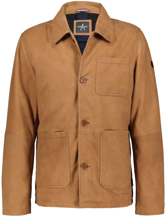 Lennox leren Shirt-jacket