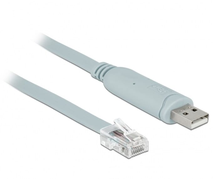 USB-A (m) naar RJ45 (m) seriële RS232 adapter / grijs - 5 meter