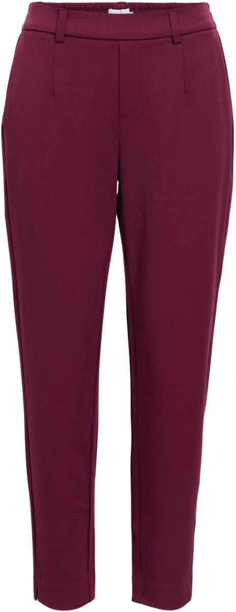 Object bordeaux dames broek   Slim Fit   Elastische boord   Duurzaam   Regular waist Bordeaux 40
