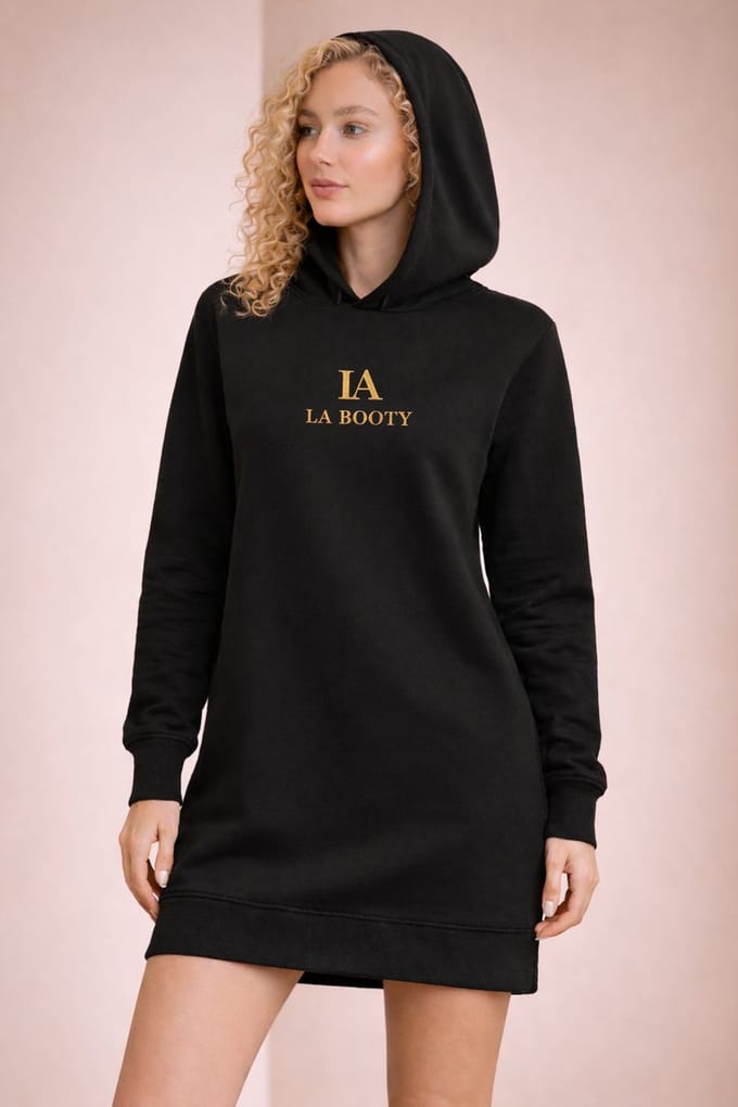 La Booty- dames lange trui- zwart- katoen- sweater- handmade in België- maat S