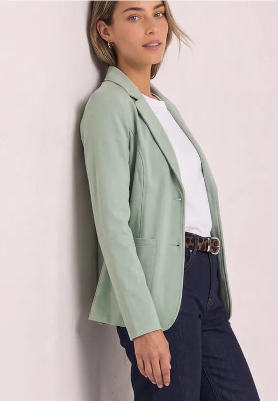 Eenvoudige blazer in effen kleur