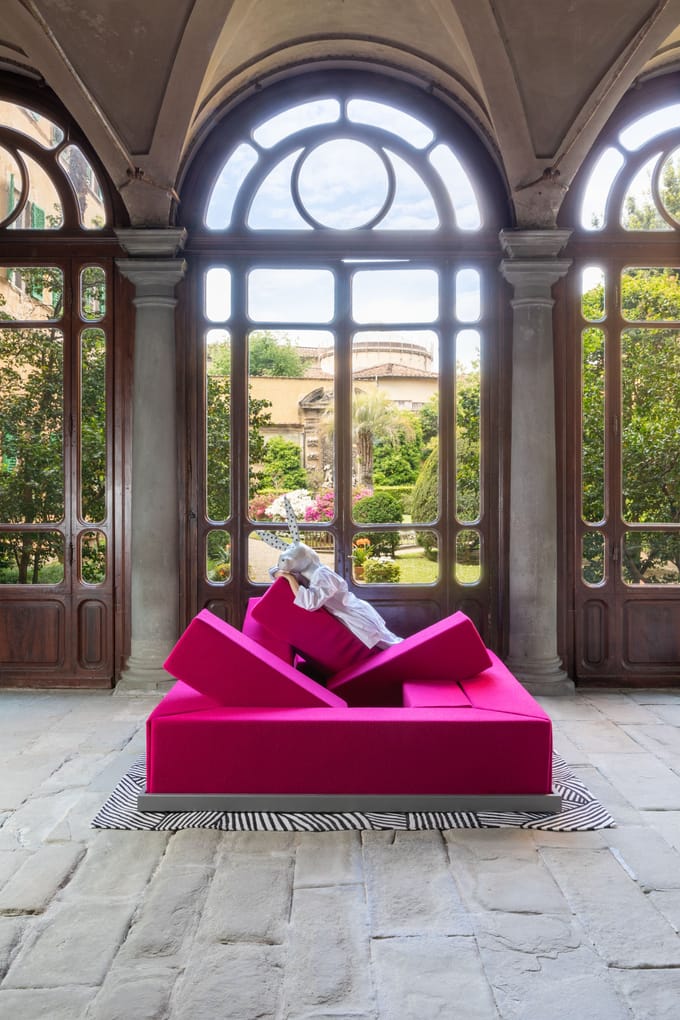 Poltronova Rumble Bank - raspberry pink