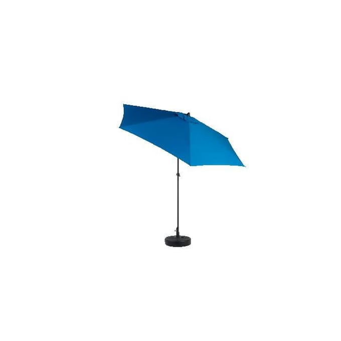 Parasol extérieur - MUVOE - double face - Rectangulaire 2,7 m - 100% polyester anti-UV imperméable - Manivelle & inclinaison bleu