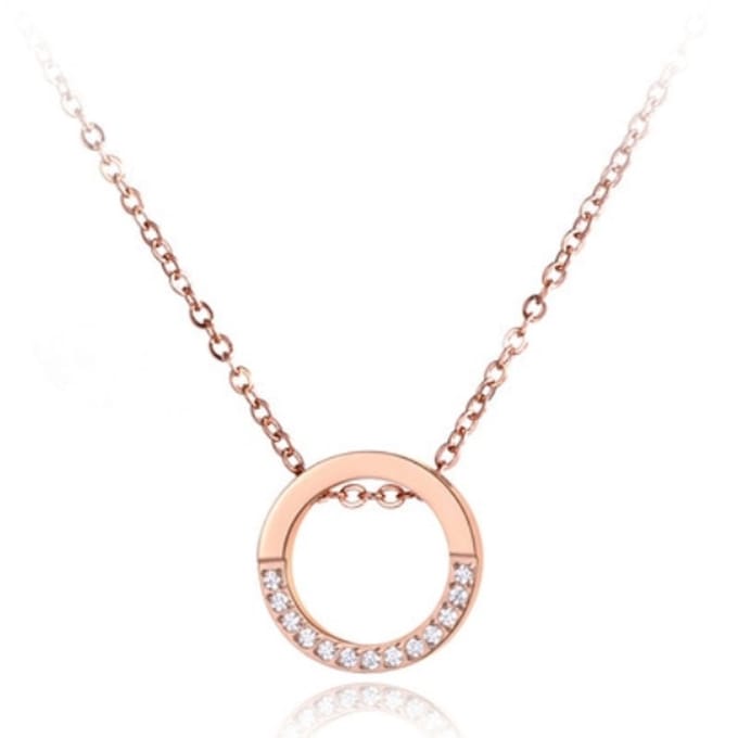 Dames ketting Edelstaal Cilla Jewels Rose Zircon Circle