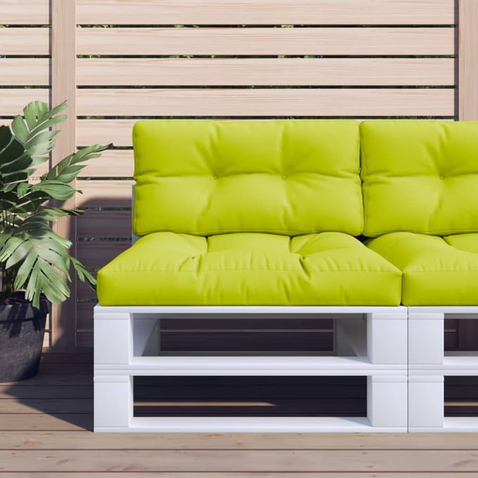 vidaXL - Palletkussen - 70x40x12 - cm - stof - heldergroen