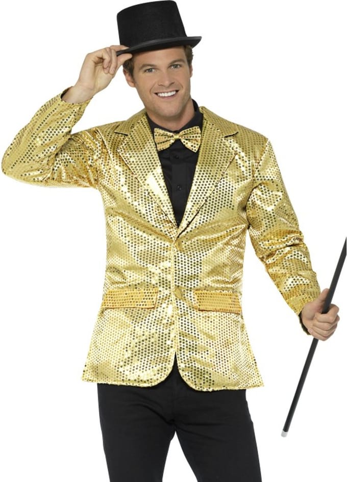 Colbert goud pailletten - Maat XL