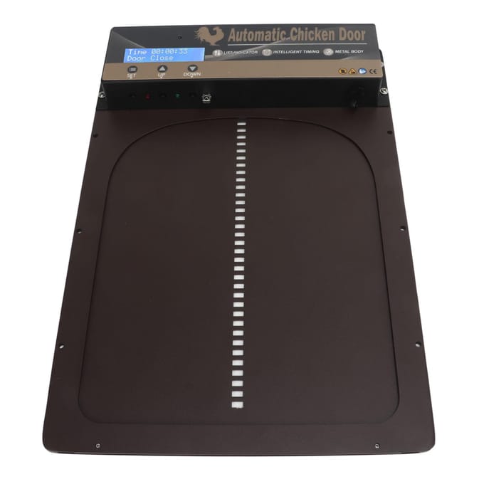 Automatische Kippenhokdeur Aluminium Kippendeuropener Met Timer Programmeerbare Lichtsensor black