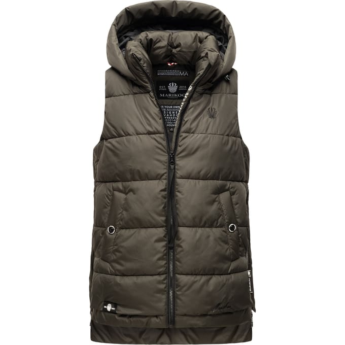 Marikoo dames gewatteerd vest – Zarinaa, licht met afneembare capuchon