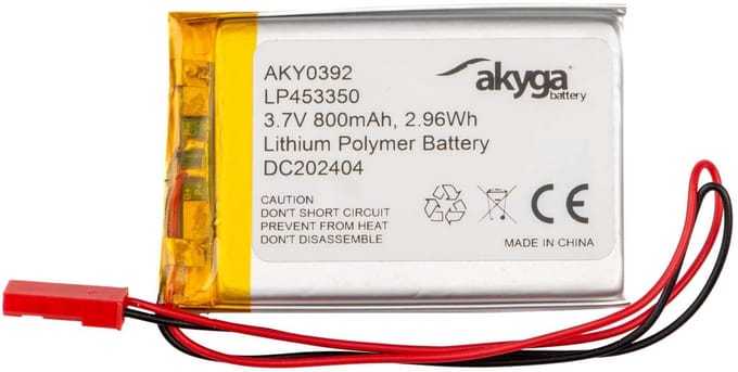 Akyga LP453350 Accupack Batterijgrootte: Speciaal LiPo 3.7 V 800 mAh
