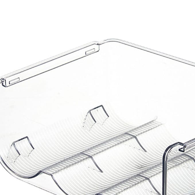 Waterfles Organizer Stapelbaar Transparant 3 Sleuven Bureau Waterfles Houder Rek voor Keuken white