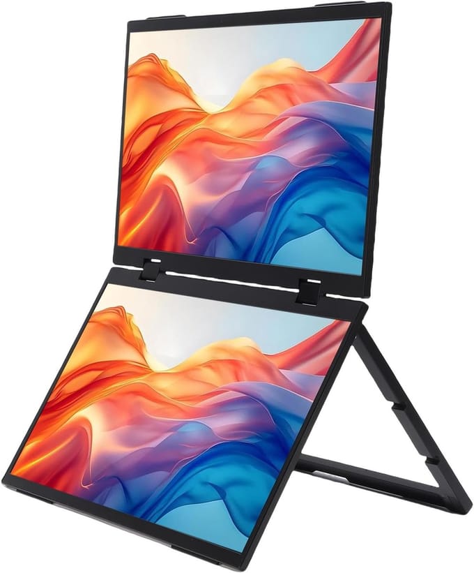 Draagbaar Dubbel Scherm - Laptop Uitbreiding - Multitasken Onderweg - IPS Full HD - 156 Inch