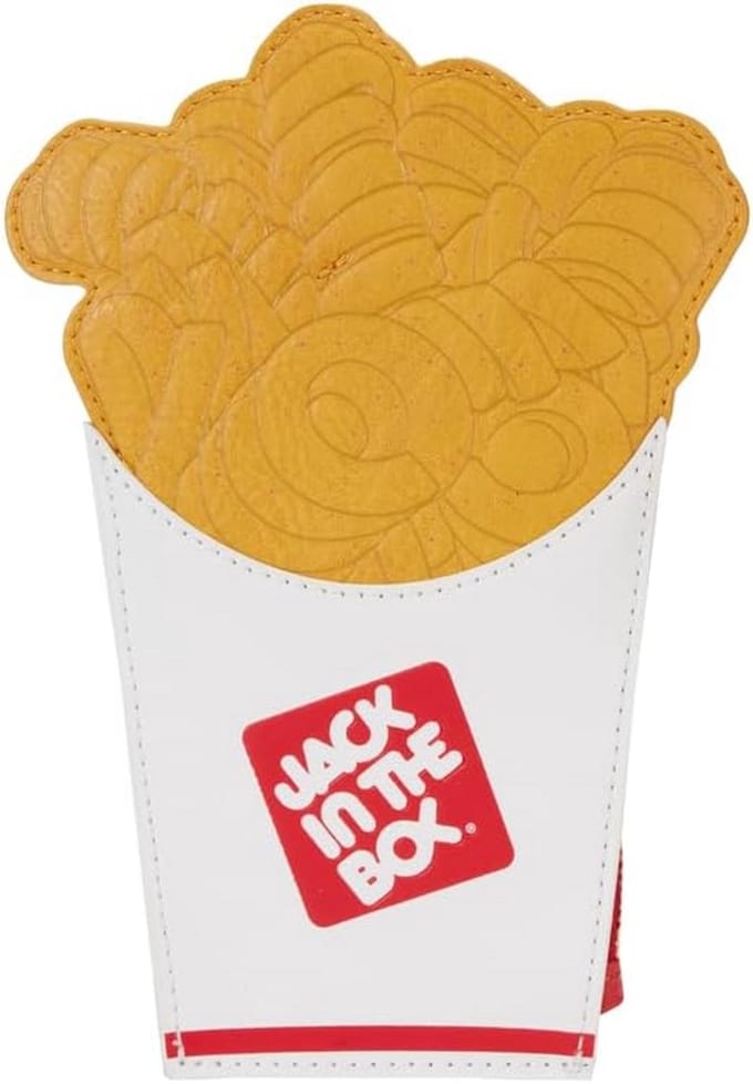 Kaarthouder Snacks Thema Krulfrietjes - Vegan Leer Portemonnee met Ritsvak